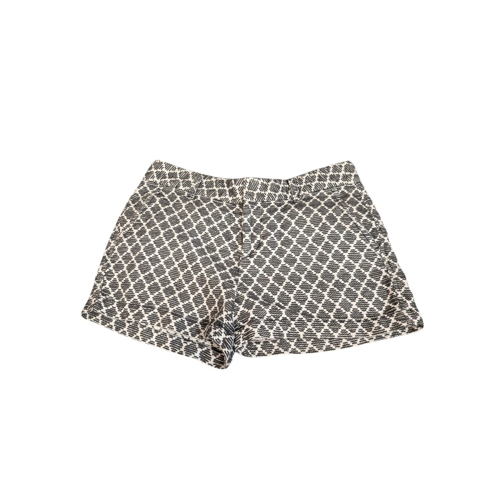 Gap Khakis City 3‎ Inch Shorts Womens 4 Black White Geometric Diamond Cotton
